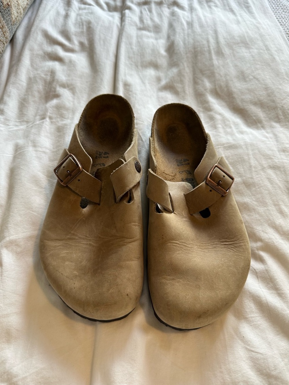 Birkenstock Tan Leather Boston Clogs